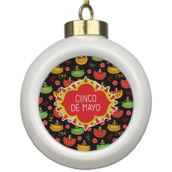 Custom Cinco De Mayo Ceramic Ball Ornament
