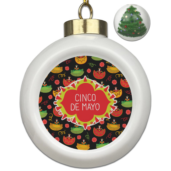Custom Cinco De Mayo Ceramic Ball Ornament - Christmas Tree