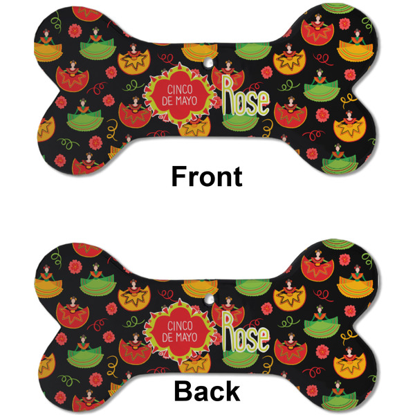 Cinco De Mayo Ceramic Flat Ornament - Bone Front & Back (APPROVAL)