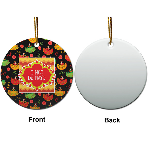 Cinco De Mayo Ceramic Flat Ornament - Circle Front & Back (APPROVAL)