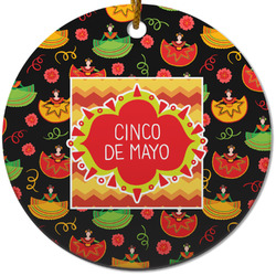 Cinco De Mayo Round Ceramic Ornament