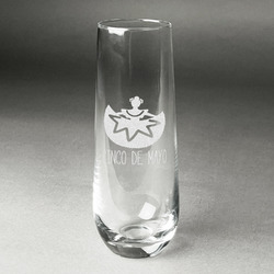 Cinco De Mayo Champagne Flute - Stemless Engraved - Single