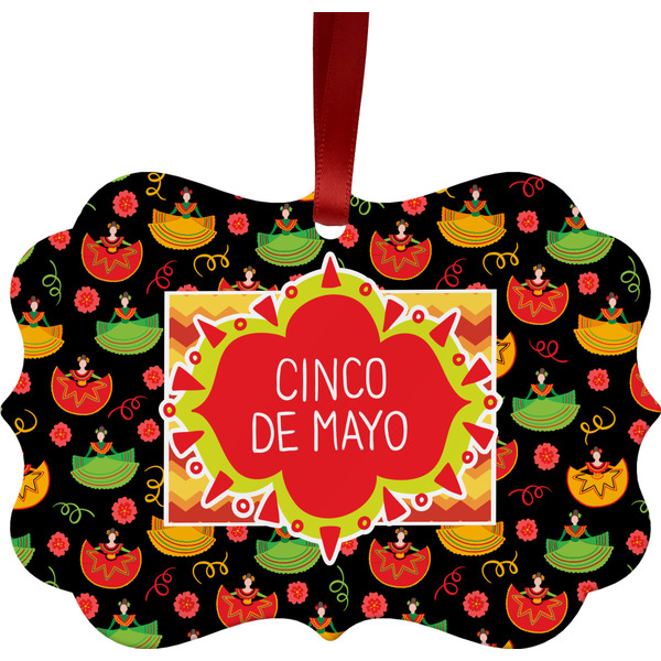 Custom Cinco De Mayo Metal Frame Ornament - Double Sided