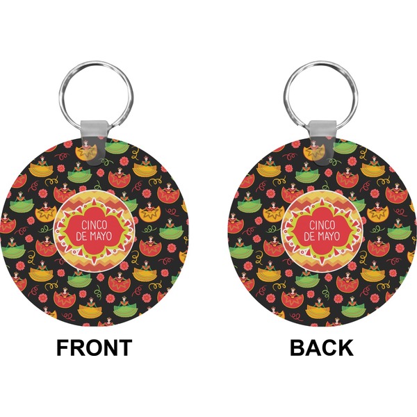 Cinco De Mayo Circle Keychain (Front + Back)
