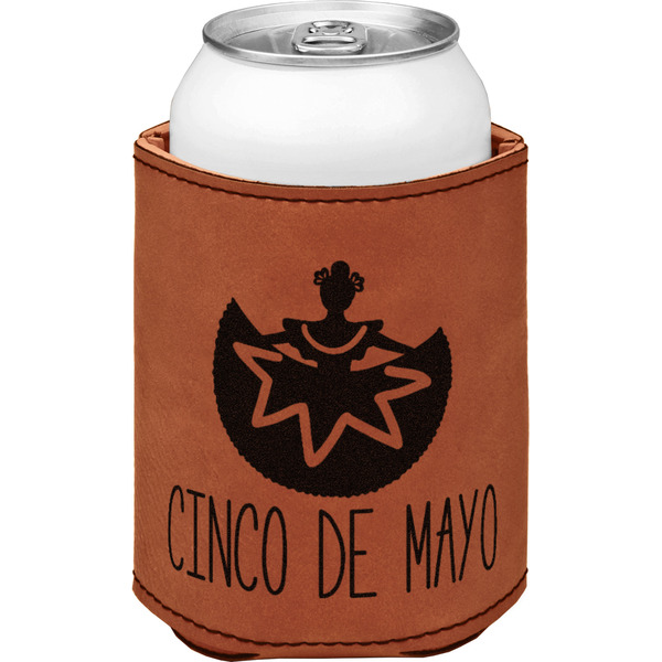 Cinco De Mayo Cognac Leatherette Can Sleeve - Single Front