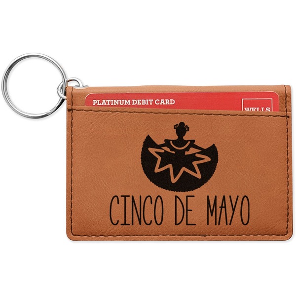 Custom Cinco De Mayo Leatherette Keychain ID Holder - Double Sided (Personalized)