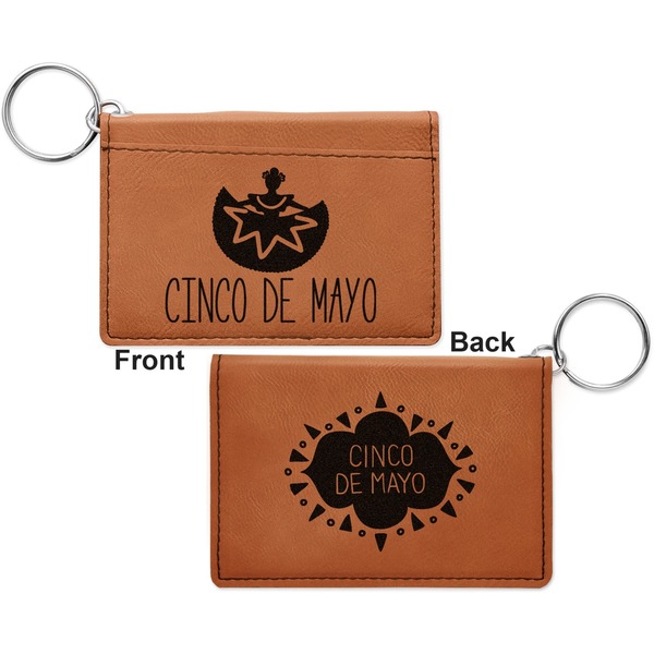 Cinco De Mayo Cognac Leatherette Keychain ID Holders - Front and Back Apvl