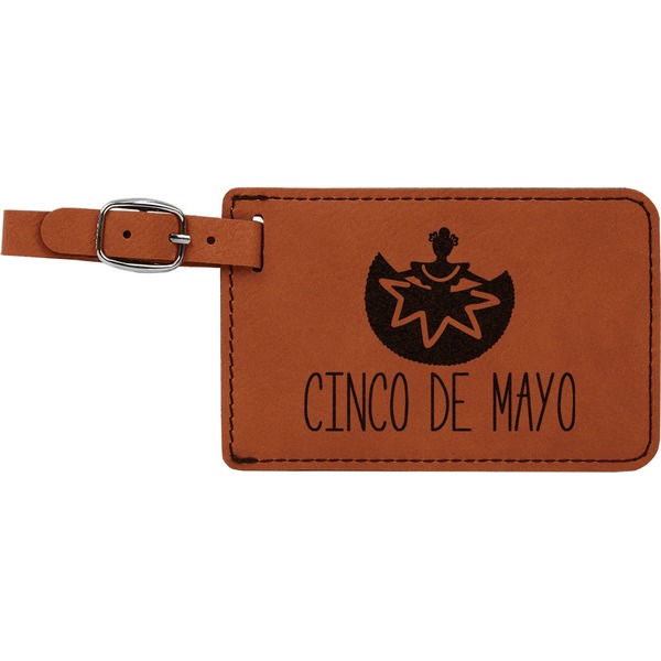 Custom Cinco De Mayo Leatherette Luggage Tag (Personalized)