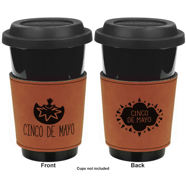 Cinco De Mayo Cognac Leatherette Mug Sleeve - Double Sided Apvl
