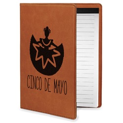 Cinco De Mayo Leatherette Portfolio with Notepad - Small - Double Sided (Personalized)