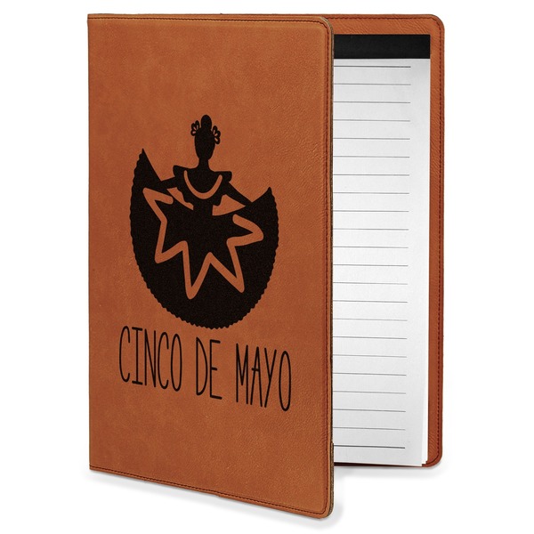 Custom Cinco De Mayo Leatherette Portfolio with Notepad - Small - Double Sided (Personalized)