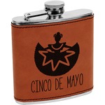 Cinco De Mayo Leatherette Wrapped Stainless Steel Flask (Personalized)