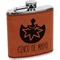 Cinco De Mayo Cognac Leatherette Wrapped Stainless Steel Flask