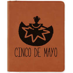 Cinco De Mayo Leatherette Zipper Portfolio with Notepad - Double Sided (Personalized)