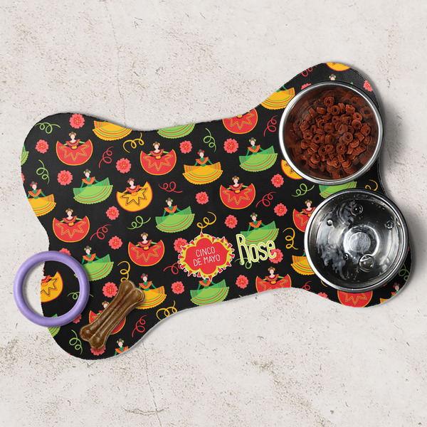 Cinco De Mayo Dog Bone Shaped Mat Lifestyle