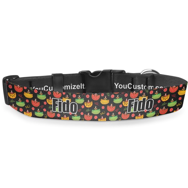 Custom Cinco De Mayo Deluxe Dog Collar - Double Extra Large (20.5" to 35") (Personalized)