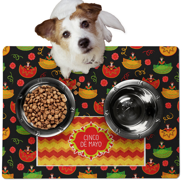 Custom Cinco De Mayo Dog Food Mat - Medium