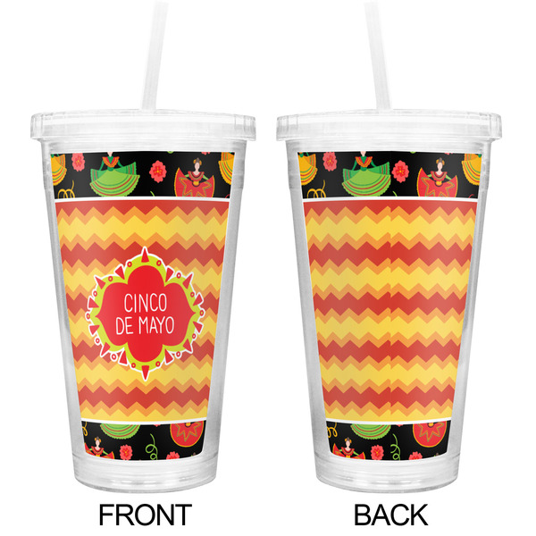 Cinco De Mayo Double Wall Tumbler with Straw - Approval