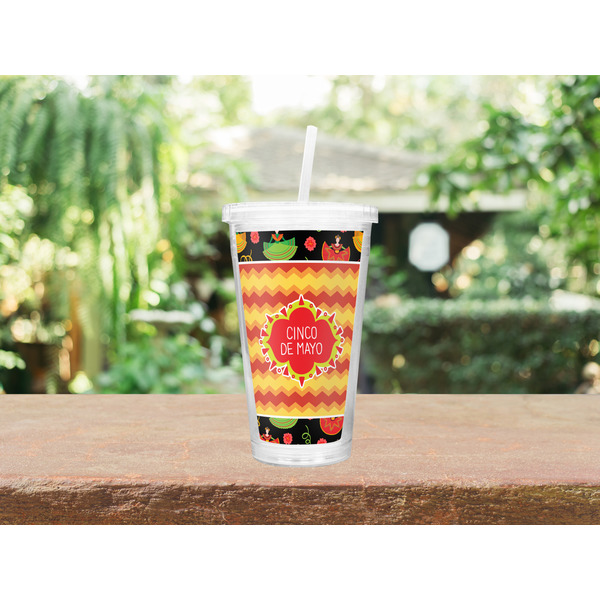 Cinco De Mayo Double Wall Tumbler with Straw Lifestyle