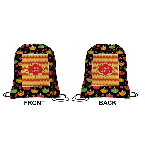 Cinco De Mayo Drawstring Backpack Front & Back Small