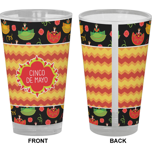 Cinco De Mayo Pint Glass - Full Color - Front & Back Views