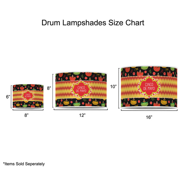 Cinco De Mayo Drum Lampshades - Sizing Chart
