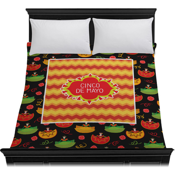 Cinco De Mayo Duvet Cover - Queen - On Bed - No Prop