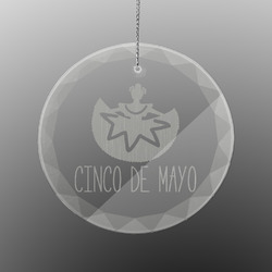 Cinco De Mayo Engraved Glass Ornament - Round