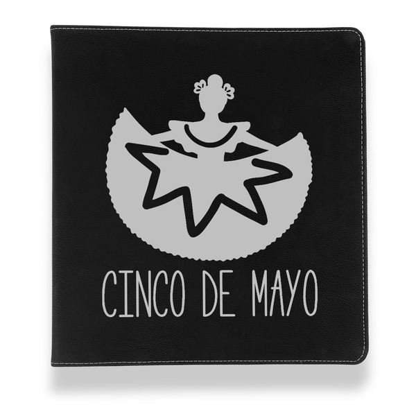 Custom Cinco De Mayo Leather Binder - 1" - Black