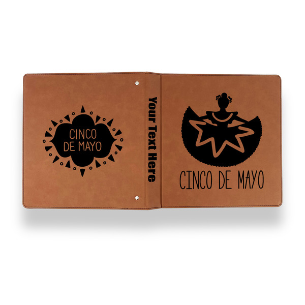 Cinco De Mayo Leather Binder - 1" - Rawhide - Back Spine Front View