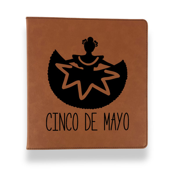 Cinco De Mayo Leather Binder - 1" - Rawhide - Front View