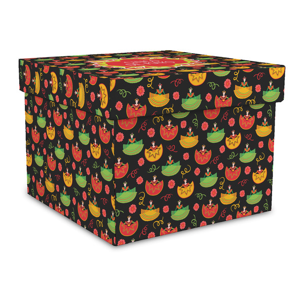 Custom Cinco De Mayo Gift Box with Lid - Canvas Wrapped - Large