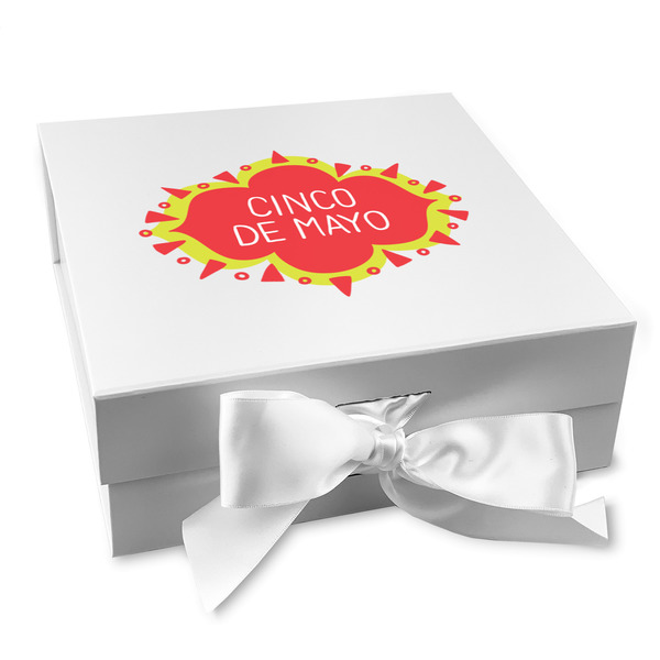 Custom Cinco De Mayo Gift Box with Magnetic Lid - White