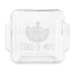 Cinco De Mayo Glass Cake Dish with Truefit Lid - 8in x 8in