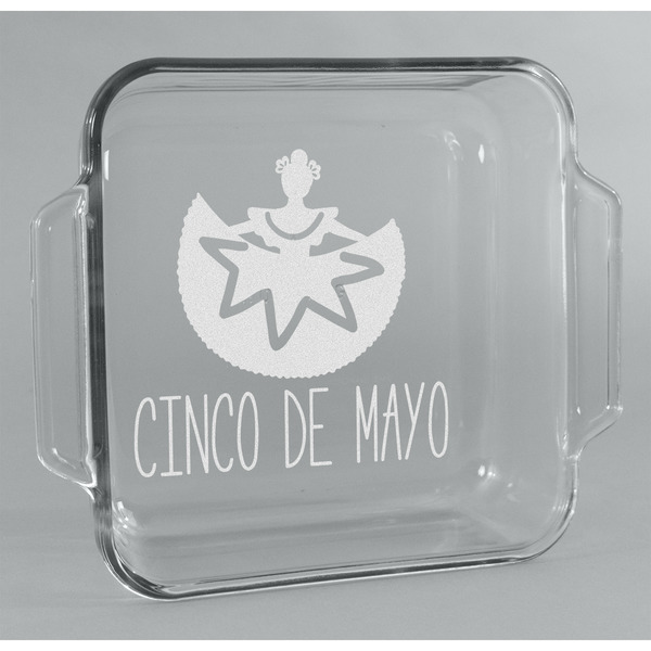 Custom Cinco De Mayo Glass Cake Dish - 8in x 8in