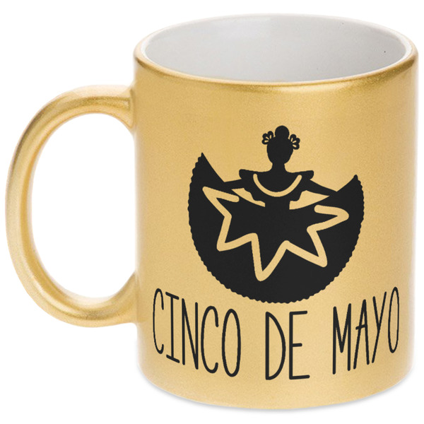 Custom Cinco De Mayo Metallic Gold Mug