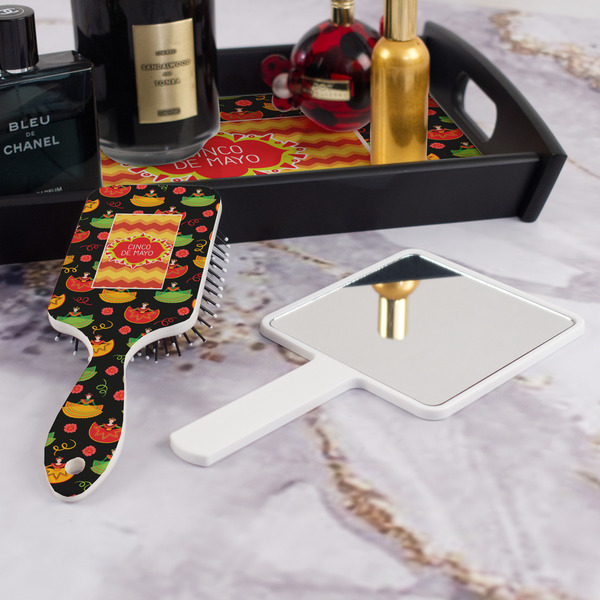 Cinco De Mayo Hair Brush - With Hand Mirror