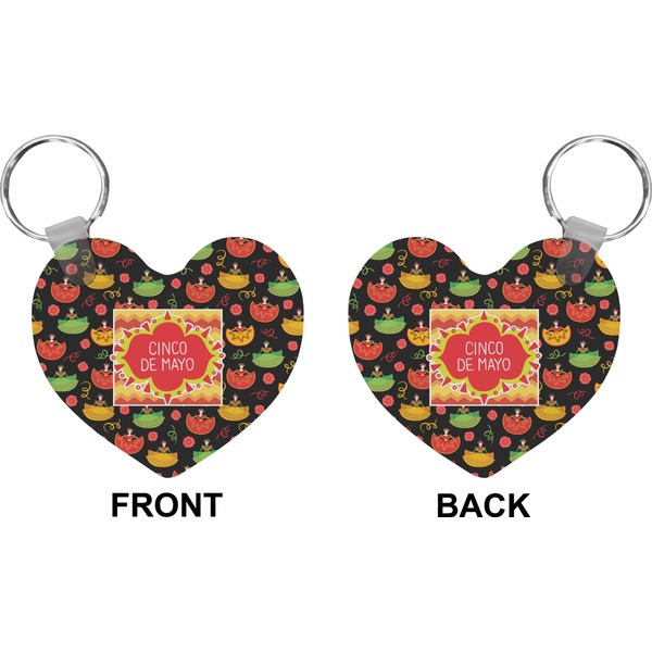 Cinco De Mayo Heart Keychain (Front + Back)