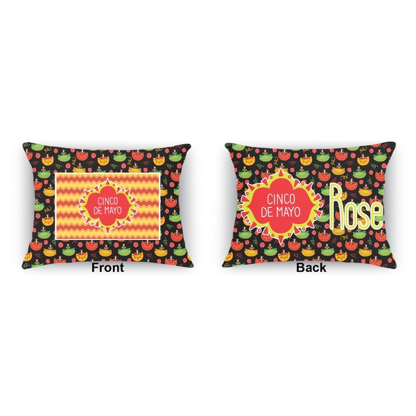 Cinco De Mayo Indoor Rectangular Burlap Pillow (Front and Back)