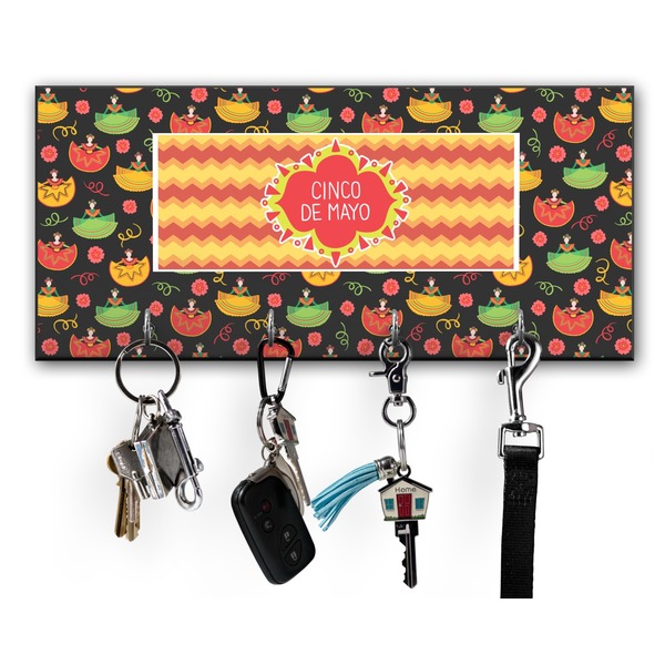 Custom Cinco De Mayo Key Hanger w/ 4 Hooks w/ Name or Text