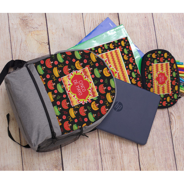Cinco De Mayo Large Backpack - Gray - With Stuff