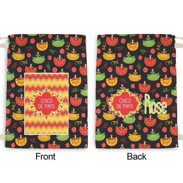 Cinco De Mayo Large Laundry Bag - Front & Back View