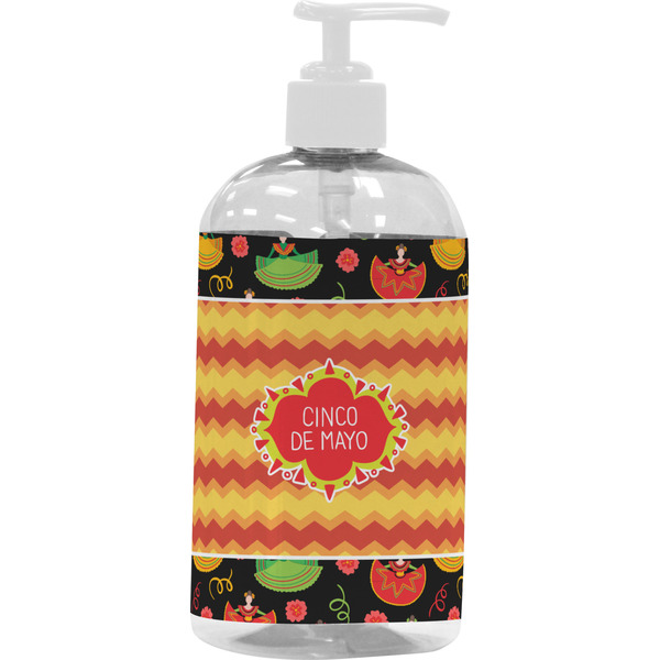 Custom Cinco De Mayo Plastic Soap / Lotion Dispenser (16 oz - Large - White)