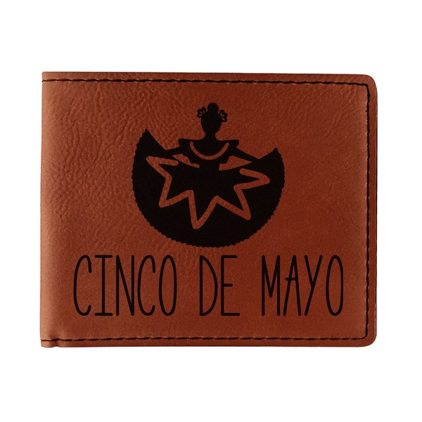 Custom Cinco De Mayo Leatherette Bifold Wallet - Single Sided (Personalized)