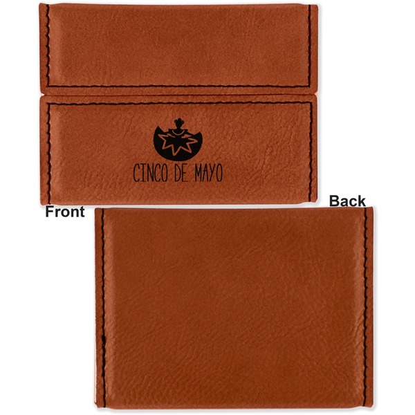 Cinco De Mayo Leather Business Card Holder Front Back Single Sided - Apvl