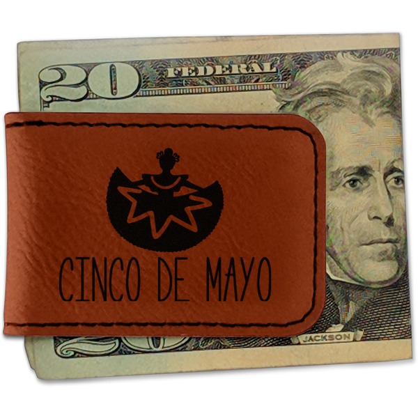 Custom Cinco De Mayo Leatherette Magnetic Money Clip - Double Sided (Personalized)