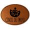 Cinco De Mayo Faux Leather Iron On Patch - Oval