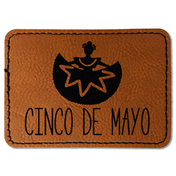 Cinco De Mayo Faux Leather Iron On Patch - Rectangle
