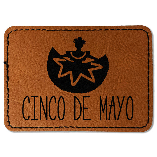 Custom Cinco De Mayo Faux Leather Iron On Patch - Rectangle