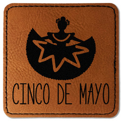 Cinco De Mayo Faux Leather Iron On Patch - Square